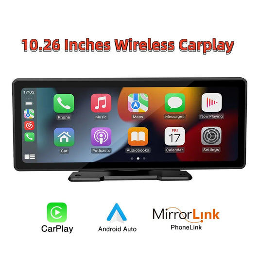 Universal 10.26” wireless carplay screen for Apple Or Android